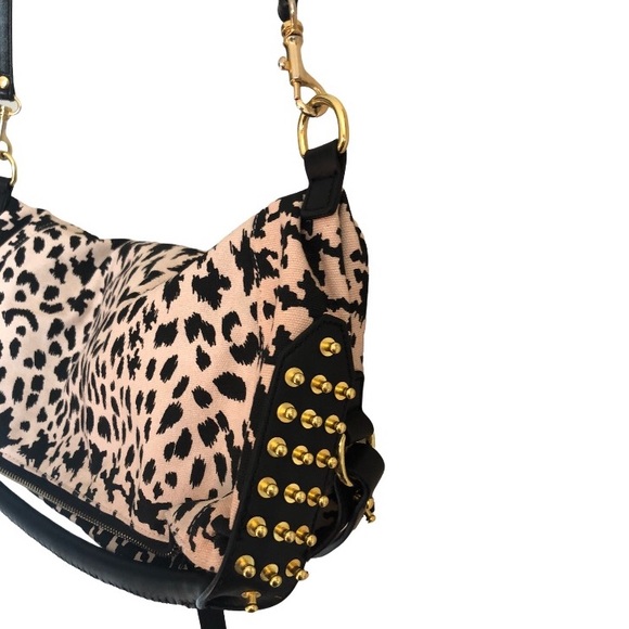 Alexander McQueen Leather Canvas Houndstooth Large Tote Crossbody - Picture 12 of 14